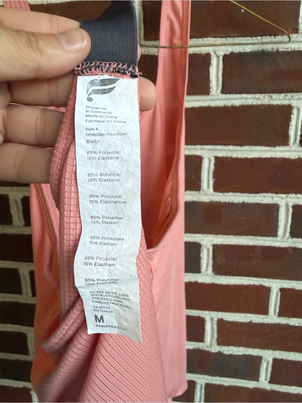 Fabletics Dusty Rose Ribbed Racerback Tank - Picture 8 of 8